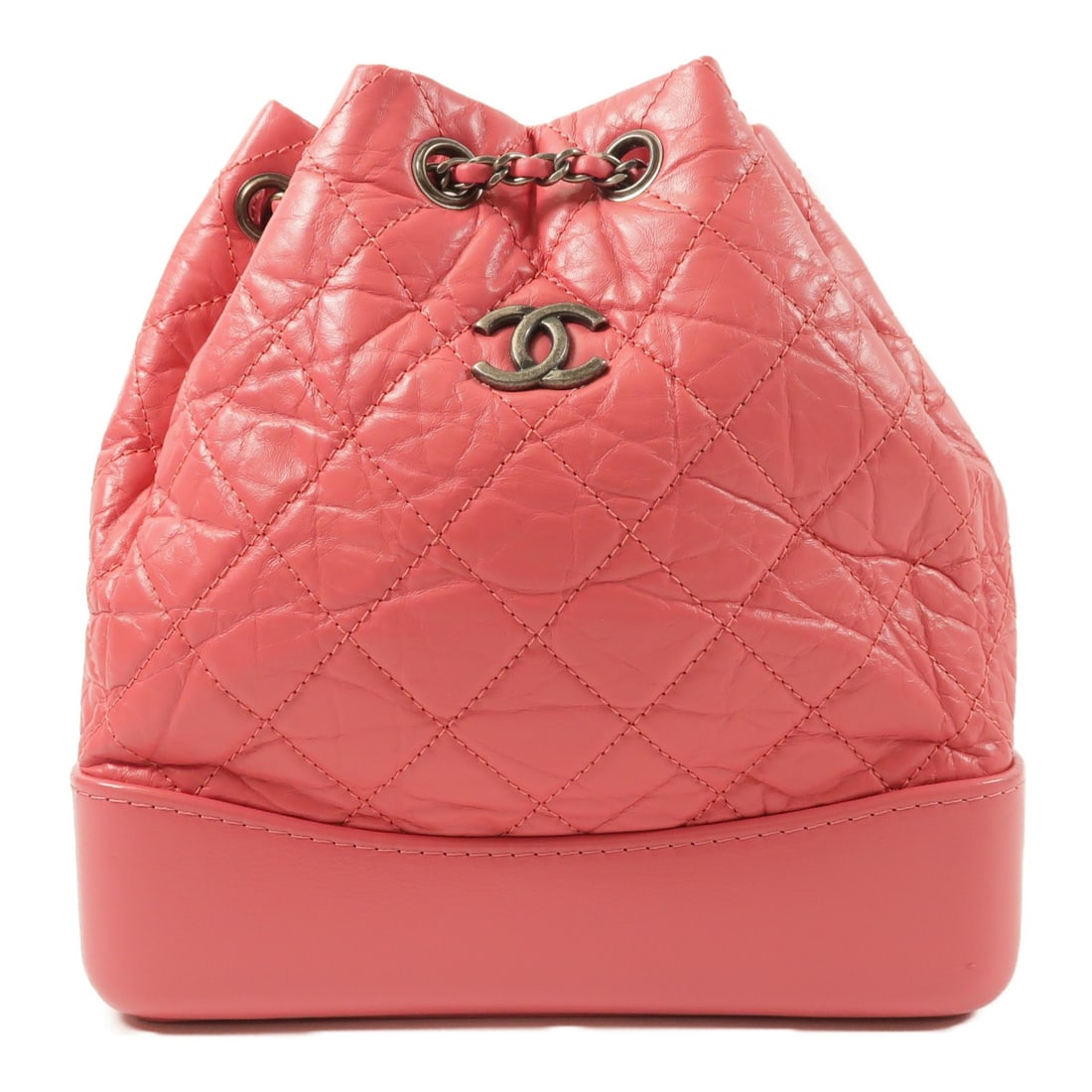 CHANEL Gabrielle Calfskin Backpack Pink CC Rucksack: CHANEL Gabrielle Calfskin Backpack Pink CC Rucksack CHANEL CC Gabrielle backpack rucksack in pink calfskin leather. The bag has a compact structured shape with one inside open pocket and comes with a 
