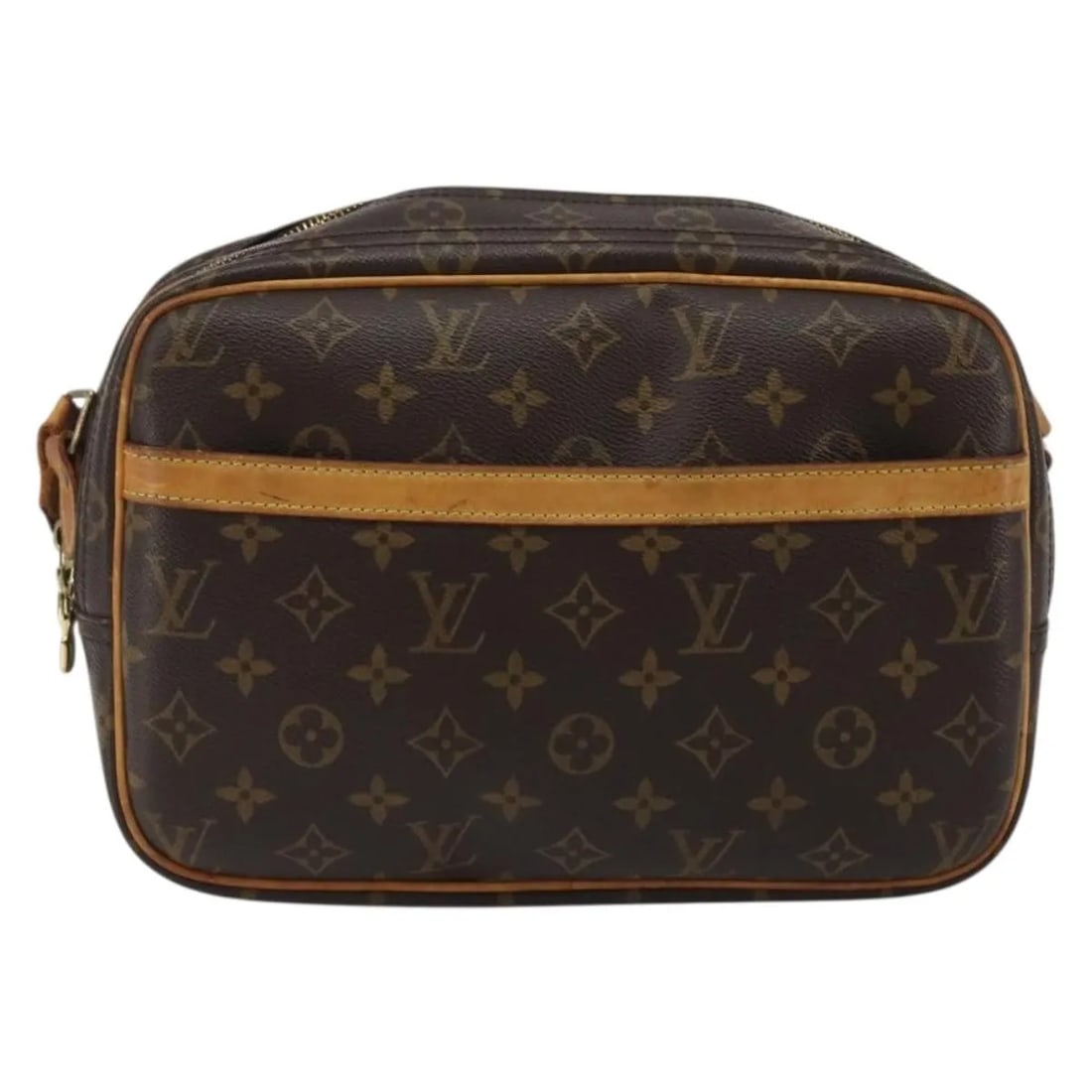 Louis Vuitton Reporter Unisex Brown Monogram Canvas Bag: Louis Vuitton Reporter Unisex Brown Monogram Canvas Bag Louis Vuitton Reporter in brown monogram canvas. This unisex bag is made in France and is presented in fair condition, with visible signs of use