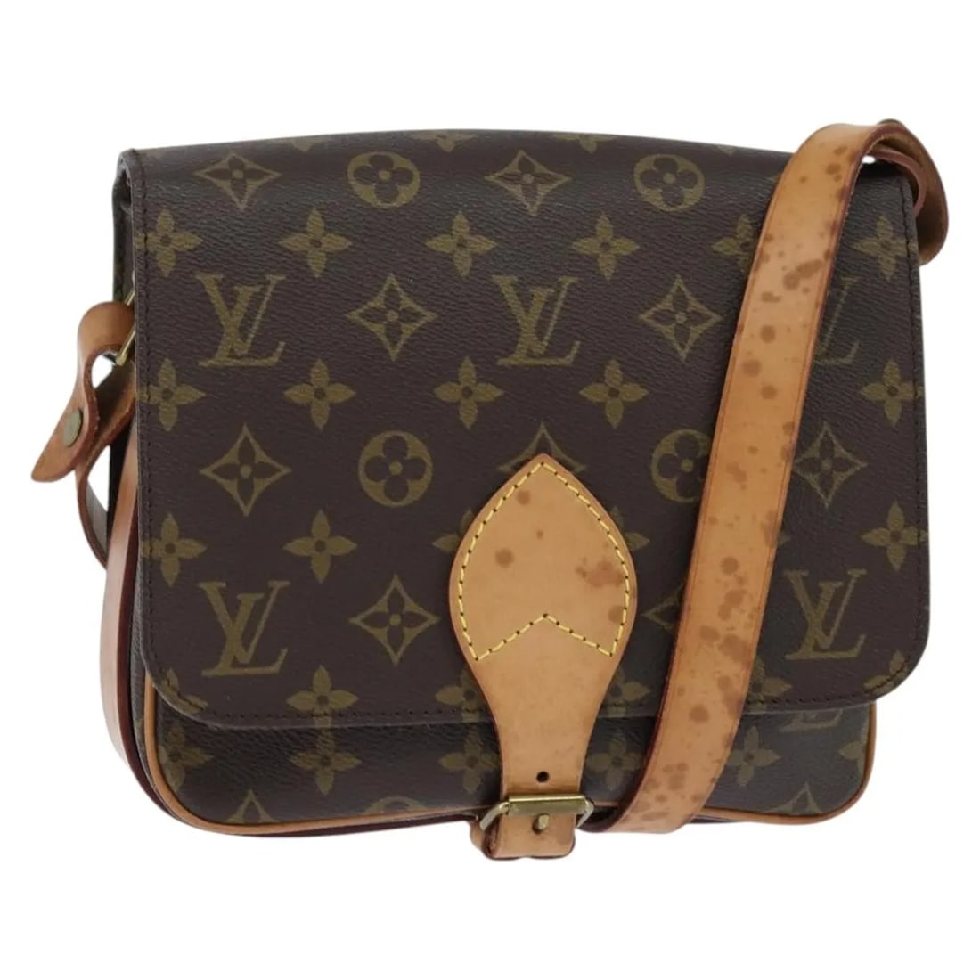 Louis Vuitton Monogram Canvas Cartouchiere Shoulder Bag 21x20x7cm: Louis Vuitton Monogram Canvas Cartouchiere Shoulder Bag 21x20x7cm This Louis Vuitton Cartouchiere handbag features the signature monogram canvas in brown, designed as a unisex shoulder bag. It shows s