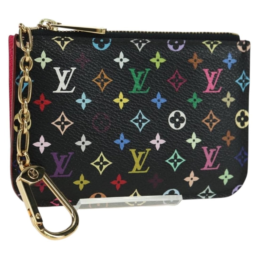 Louis Vuitton M60279 Multicolor Canvas Coin Purse Black: Louis Vuitton M60279 Multicolor Canvas Coin Purse Black Louis Vuitton Pochette Cles NM coin purse in black Monogram Multicolor Canvas. It measures approximately W12.5 cm x H8.5 cm and is made in Spain