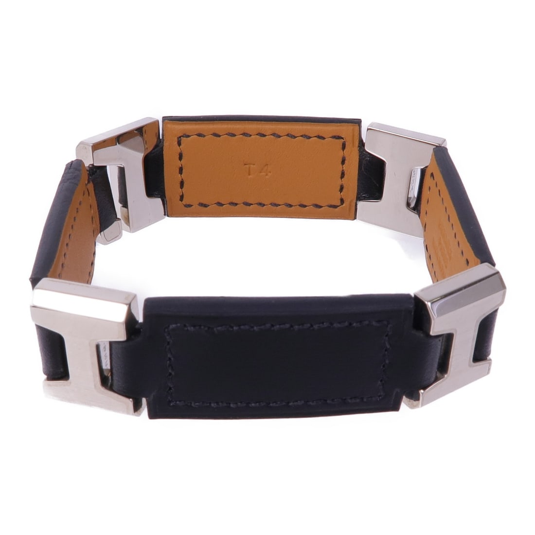 HERMES C 89 Leather Bracelet Noir Black PHW: HERMES C 89 Leather Bracelet Noir Black PHW Leather bracelet in Noir Black with PHW detailing. The item is identified as HERME PHW Bracelet Leather Noir Black and is described as being in very good AB