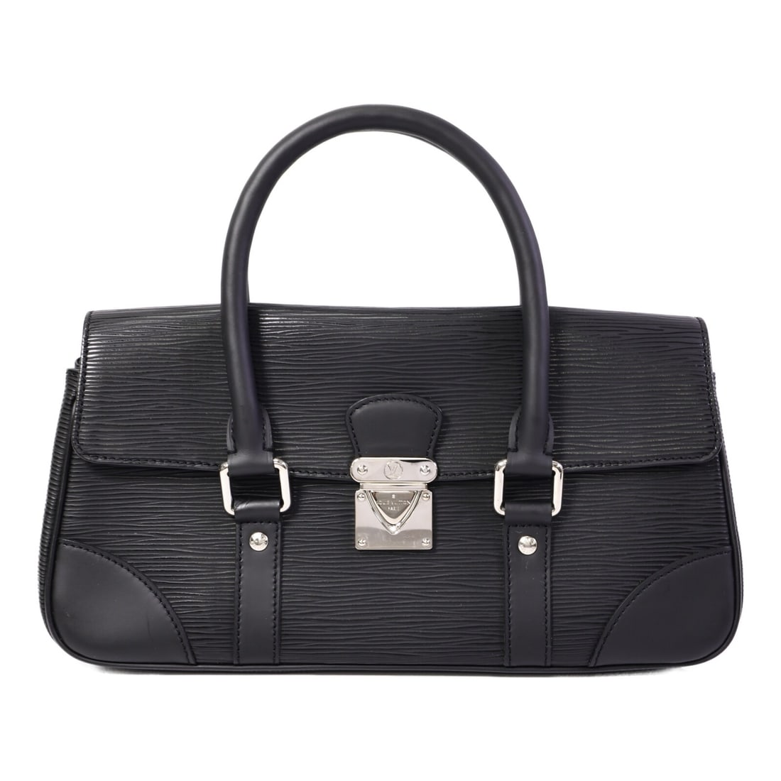 Louis Vuitton Segur PM Epi Calfskin Black Handbag M58822: Louis Vuitton Segur PM Epi Calfskin Black Handbag M58822 Louis Vuitton Segur PM handbag in black Epi and calfskin (cowhide). It features one outside open pocket and one inside open pocket, with a hand