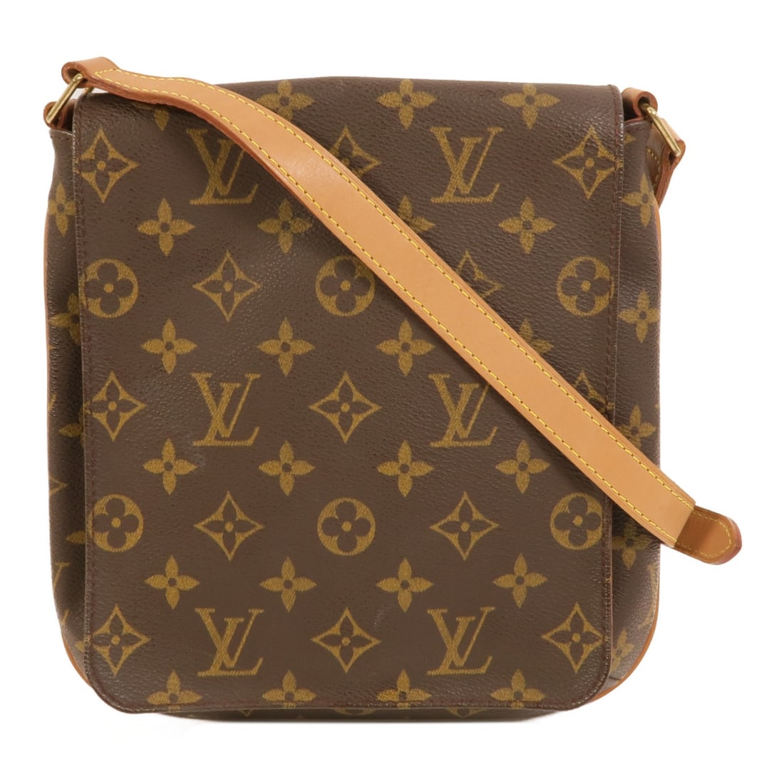 Louis Vuitton Musette Salsa M51258 Monogram Shoulder Bag Brown: Louis Vuitton Musette Salsa M51258 Monogram Shoulder Bag Brown Louis Vuitton Musette Salsa short shoulder bag, model M51258, in brown Monogram x PVC coated canvas. It features gold-tone hardware, a fl