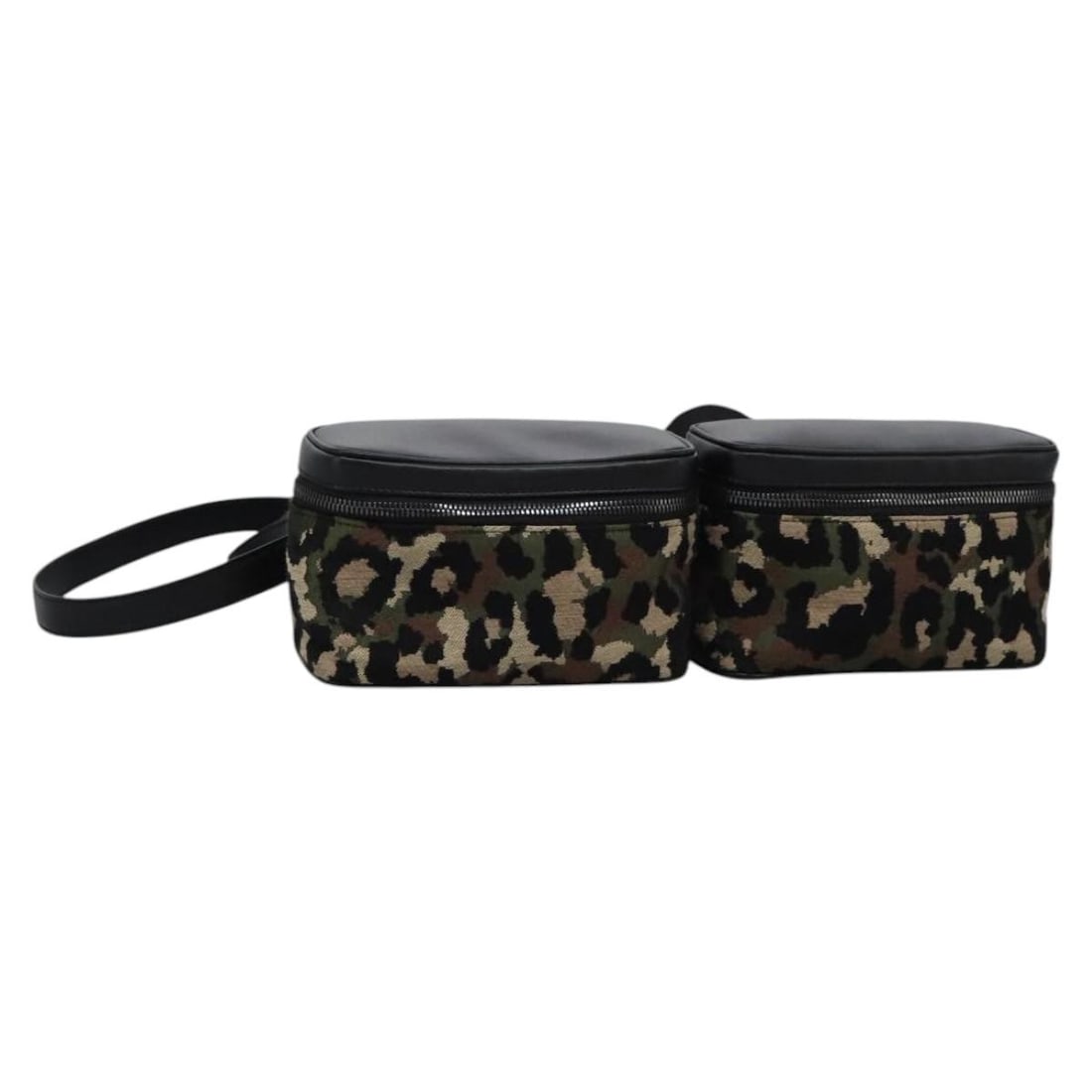 DOLCE&GABBANA Canvas Waist Bag Leopard Print Green Black Italy: DOLCE&GABBANA Canvas Waist Bag Leopard Print Green Black Italy A Dolce&Gabbana waist bag in green and black canvas, made in Italy. It comes with a dust bag, shoulder strap, and guarantee card. The bag