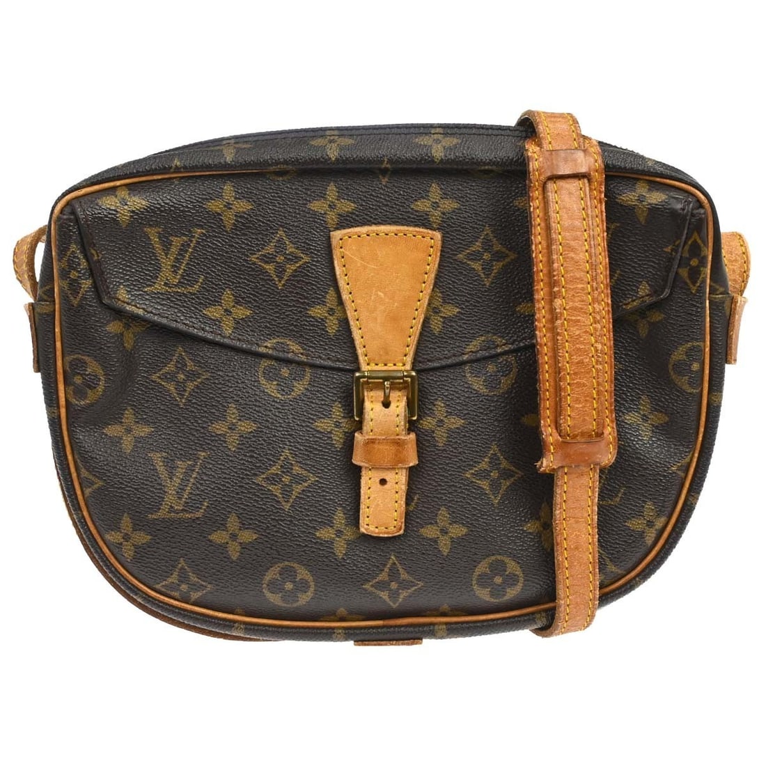 Louis Vuitton Jeune Fille MM Monogram Crossbody Bag M51226: Louis Vuitton Jeune Fille MM Monogram Crossbody Bag M51226 Vintage Louis Vuitton Jeune Fille MM shoulder bag in Monogram canvas with leather trim and a crossbody strap. This unisex bag features a zip 