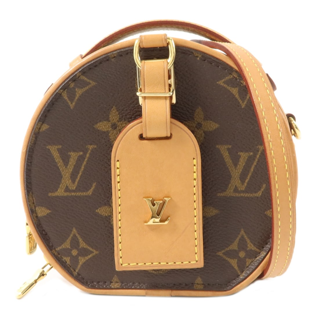 Louis Vuitton Mini Boite Chapeau Monogram Shoulder Bag M44699: Louis Vuitton Mini Boite Chapeau Monogram Shoulder Bag M44699 A Louis Vuitton Mini Boite Chapeau 2 Way Shoulder Bag in Brown Monogram with gold-tone hardware. It features a compact structured design, 