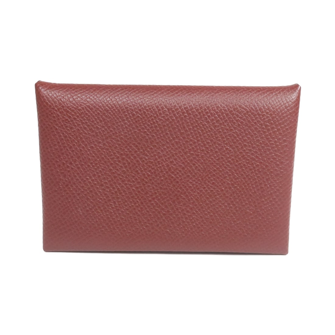 Hermes Calvi Epsom Calfskin Card Case Rouge H PHW: Hermes Calvi Epsom Calfskin Card Case Rouge H PHW Hermes Calvi card holder card case in Epsom leather and calfskin (cowhide), presented in Rouge H/red. It features a hook button closure, two card slot