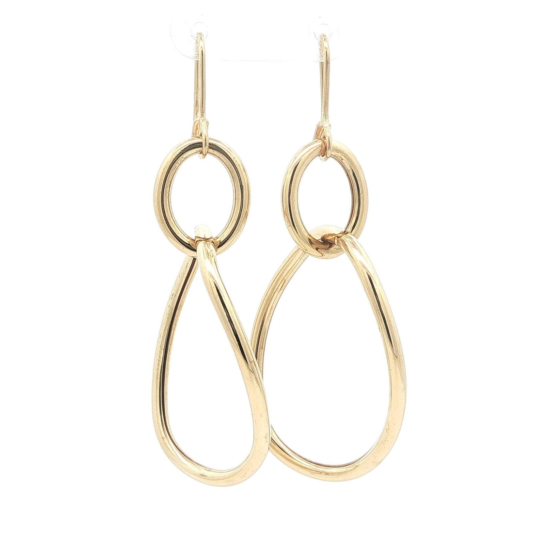 Faraone Mennella 18k Yellow Gold Interlocking Hoop Drop Earrings: Faraone Mennella 18k Yellow Gold Interlocking Hoop Drop Earrings These Faraone Mennella long drop dangle earrings feature an elegant interlocking hoop design crafted from solid 18k yellow gold. Design