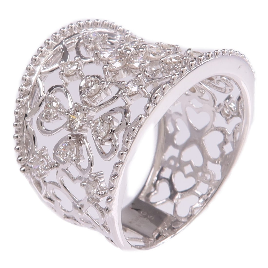 18K White Gold Diamond Ring Brand Jewelry Size 6.25: 18K White Gold Diamond Ring Brand Jewelry Size 6.25 A women's diamond ring in 18K white gold, featuring a clear diamond and a clear overall color. The ring is size US 6.25 and has a very good AB condi