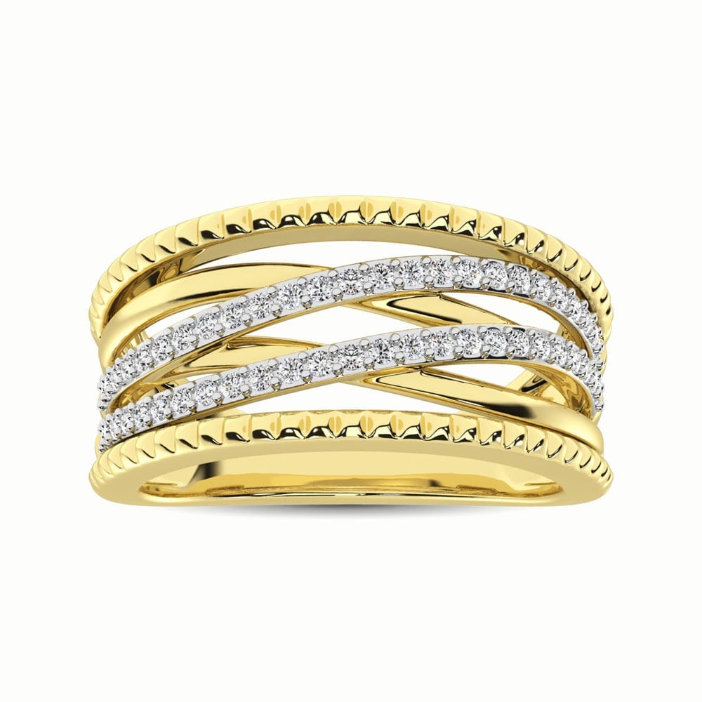 14K Yellow Gold 1/3 Ct.Tw. Diamond Fashion Ring: 14K Yellow Gold 1/3 Ct.Tw. Diamond Fashion Ring This stunning ring is available in 14K Yellow Gold. There are 46 round diamonds with a total carat weight of 1/3 Ct.Tw. set in a Prong setting. 14k Yell