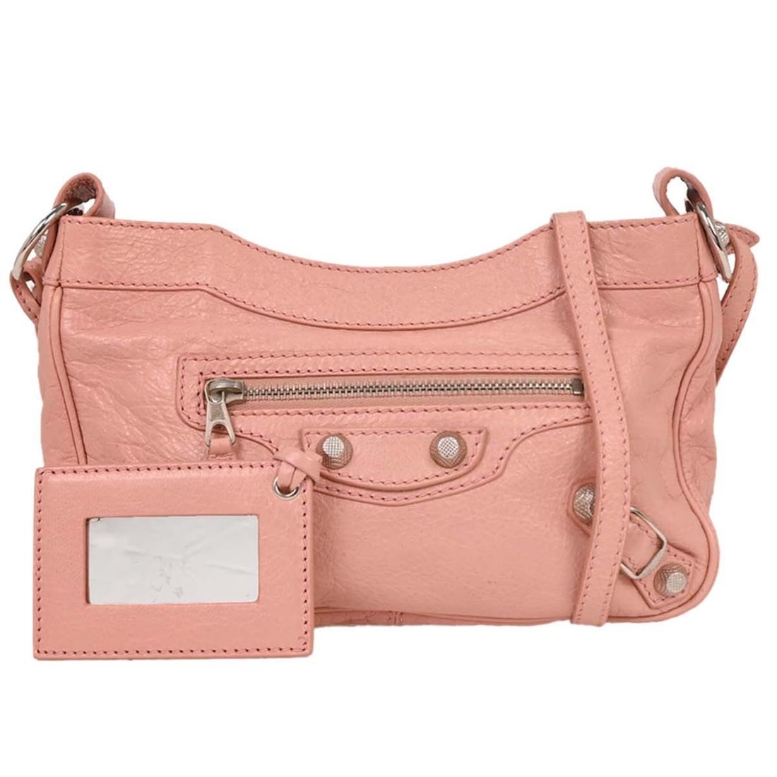 Balenciaga Hip Small Pink Leather Shoulder Bag Made in Italy: Balenciaga Hip Small Pink Leather Shoulder Bag Made in Italy Balenciaga Hip shoulder bag in pink leather, designed for women and made in Italy. It features a zip closure, silver-tone hardware, and a s