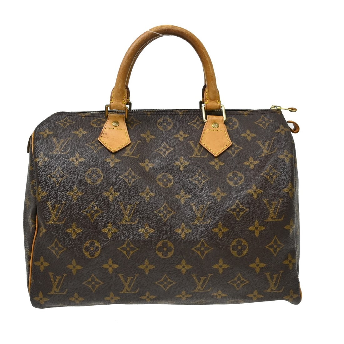 Louis Vuitton Speedy 30 Monogram Canvas Satchel M41526 France: Louis Vuitton Speedy 30 Monogram Canvas Satchel M41526 France Vintage Louis Vuitton Speedy 30 handbag in Monogram canvas with leather double handles and a zip-top closure. This satchel-style bag shows