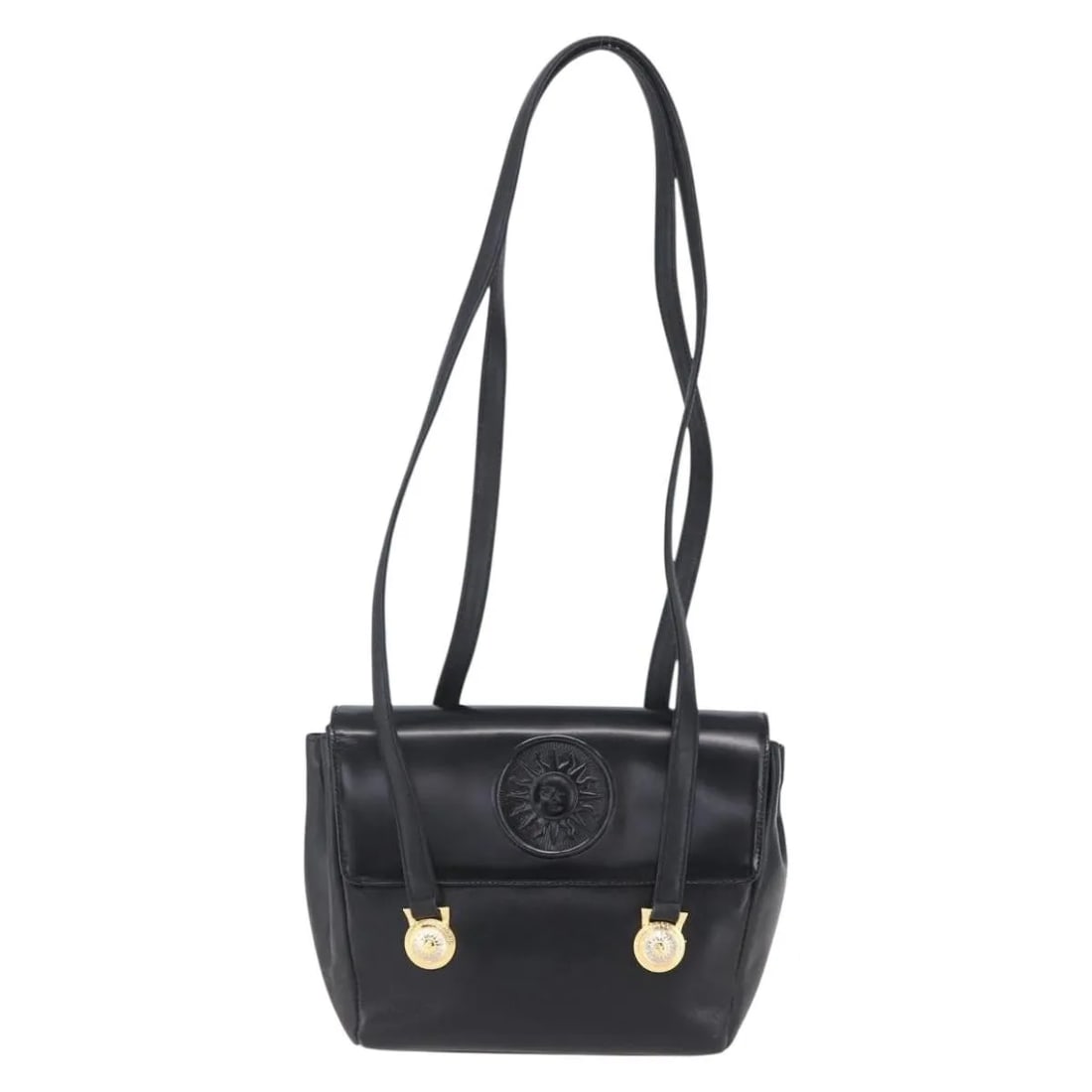 Versace Vintage Shoulder Bag Black Leather (1 of 18)