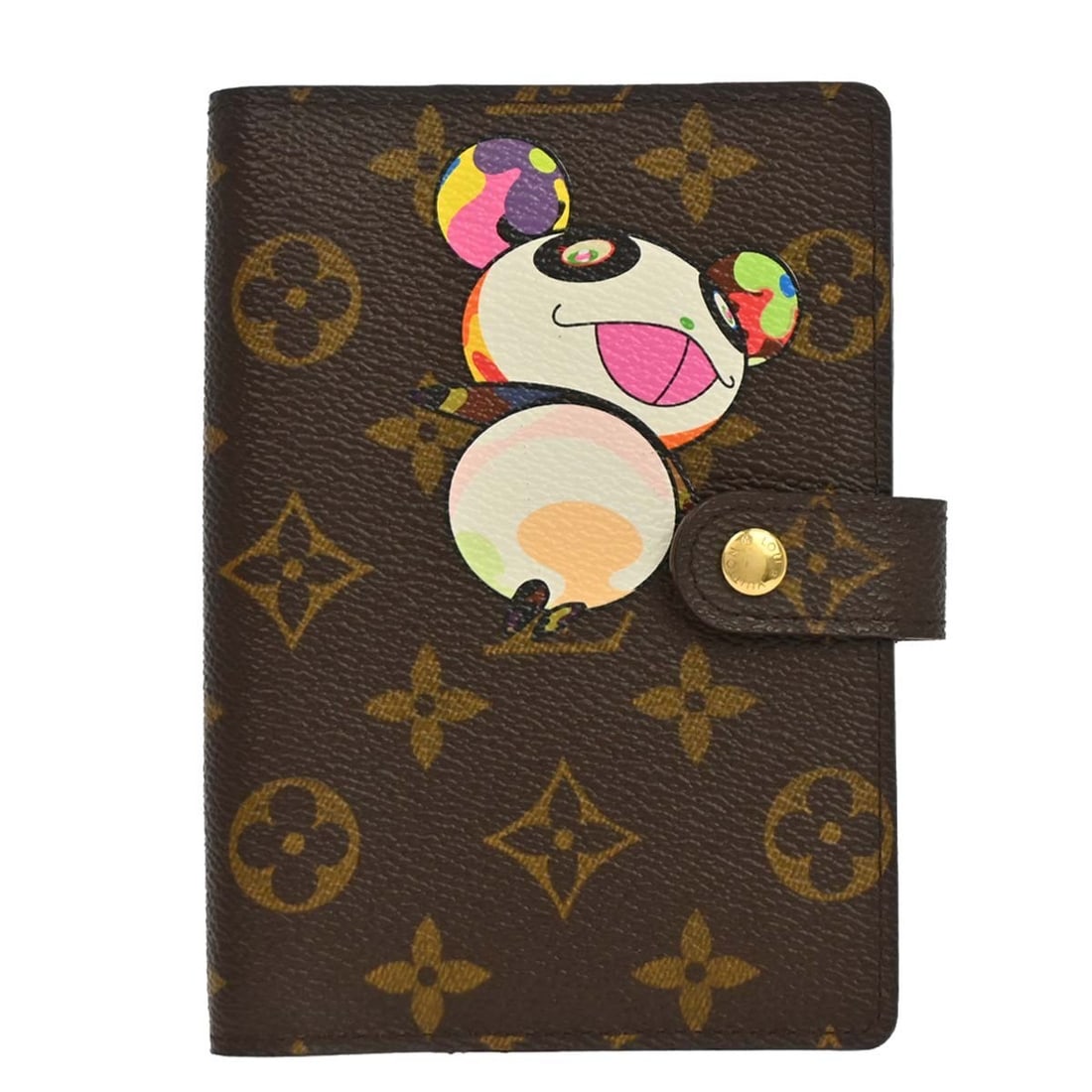 Louis Vuitton Agenda PM Notebook Cover Monogram Panda R20011: Louis Vuitton Agenda PM Notebook Cover Monogram Panda R20011 Louis Vuitton Monogram Panda Agenda PM notebook cover in brown Monogram canvas with leather trim. Made in Spain, this women's accessory fea