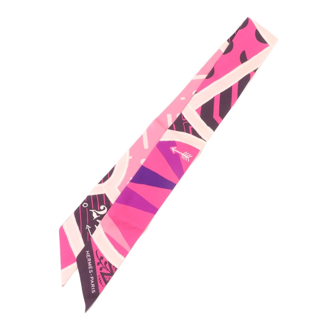 Hermes Twilly Silk Scarf Multicolor Pink Purple: Hermes Twilly Silk Scarf Multicolor Pink Purple Hermes Twilly scarf in multicolor with pink and purple tones, made of silk. It measures 85 cm x 5 cm (33.5 in x 2.0 in) and is described as having reaso