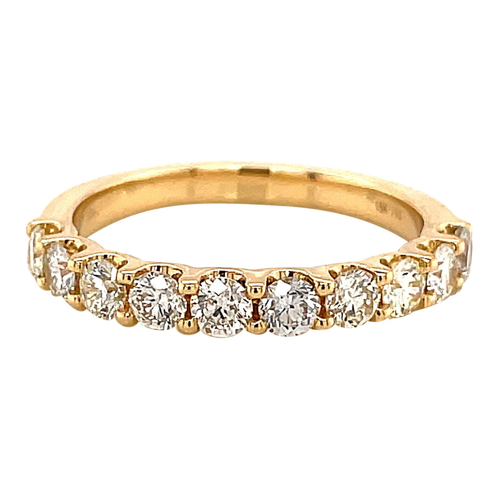 0.90ct Diamond Half Eternity Band 18k Yellow Gold (1 of 4)