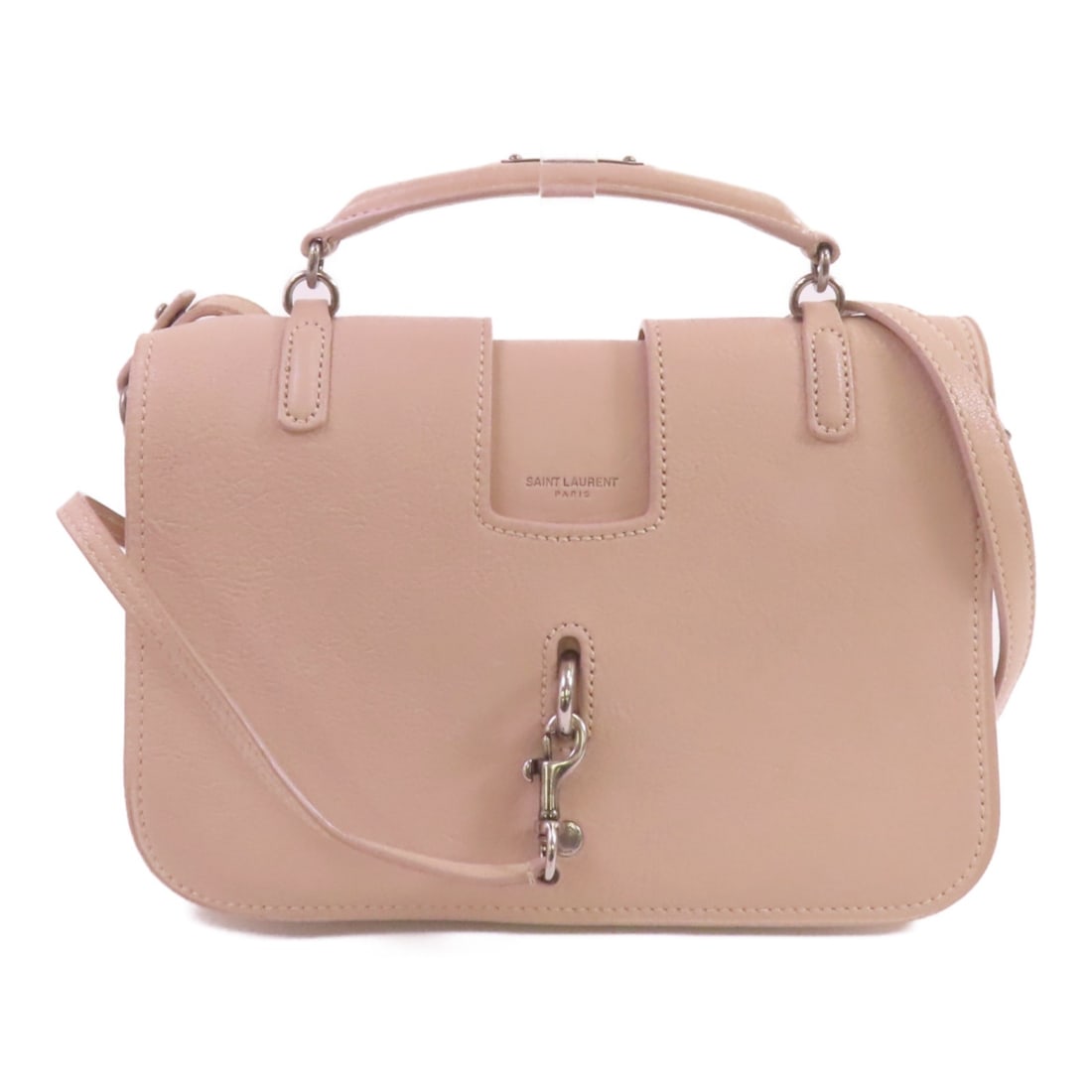 Saint Laurent 481942 2 Way Shoulder Bag Pink Calfskin: Saint Laurent 481942 2 Way Shoulder Bag Pink Calfskin A Saint Laurent YSL 2-way shoulder bag in pink calfskin (cowhide) leather. The bag features a hand/shoulder carry style and is identified as model