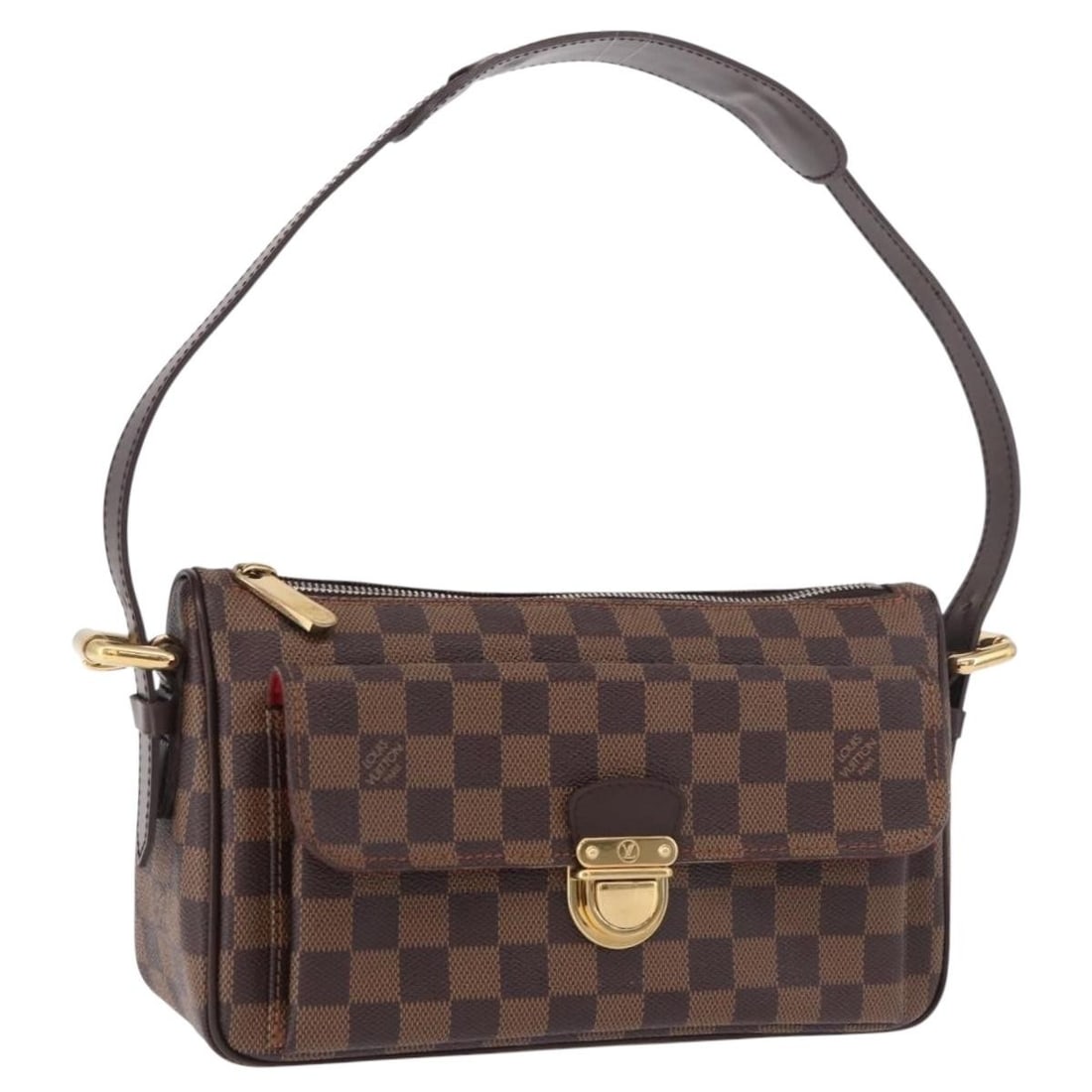 Louis Vuitton N60006 Ravello GM Damier Ebene Canvas Shoulder Bag: Louis Vuitton N60006 Ravello GM Damier Ebene Canvas Shoulder Bag Louis Vuitton Ravello GM shoulder bag in Damier Ebene canvas with an adjustable shoulder strap and dust bag included. Made in France, t