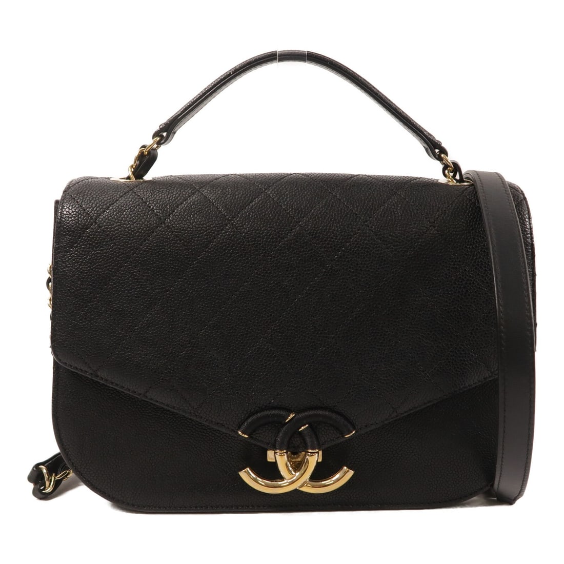 CHANEL Coco Cuba A93659 flap shoulder bag black calfskin GHW (1 of 13)