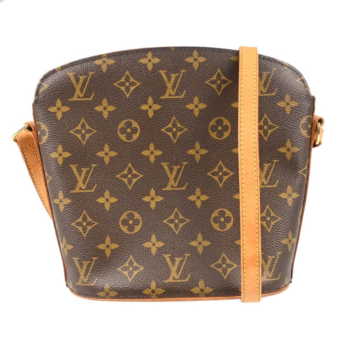 Louis Vuitton Drouot Monogram Canvas Crossbody Bag M51290: Louis Vuitton Drouot Monogram Canvas Crossbody Bag M51290 Vintage Louis Vuitton Drouot shoulder bag in brown monogram canvas with leather trim and an adjustable leather strap. This medium bag features