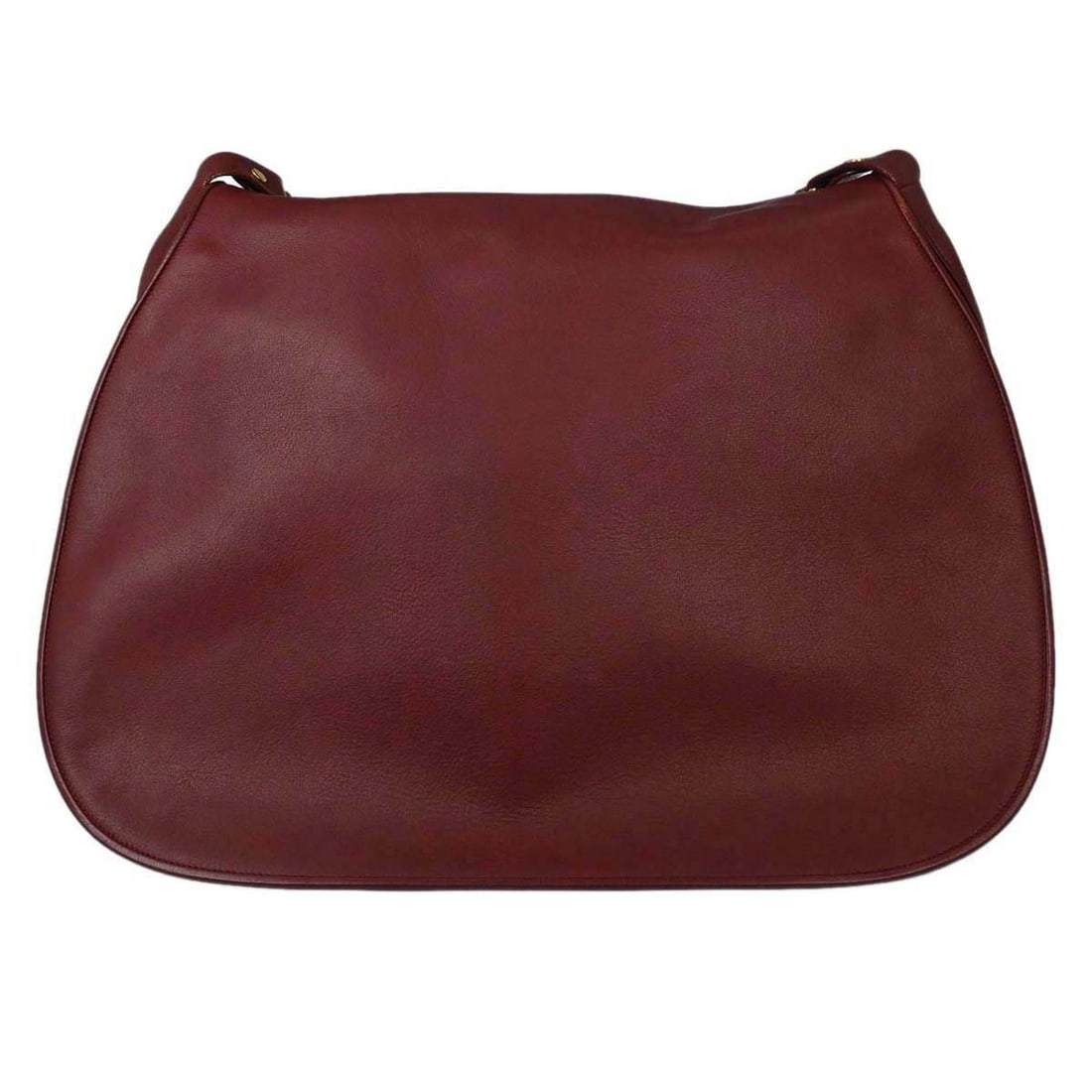 Cartier ELHI Bordeaux Leather Messenger Shoulder Bag: Cartier ELHI Bordeaux Leather Messenger Shoulder Bag Cartier ELHI shoulder bag in bordeaux leather with a medium messenger-style silhouette and shoulder strap. The bag features pockets and is made in 