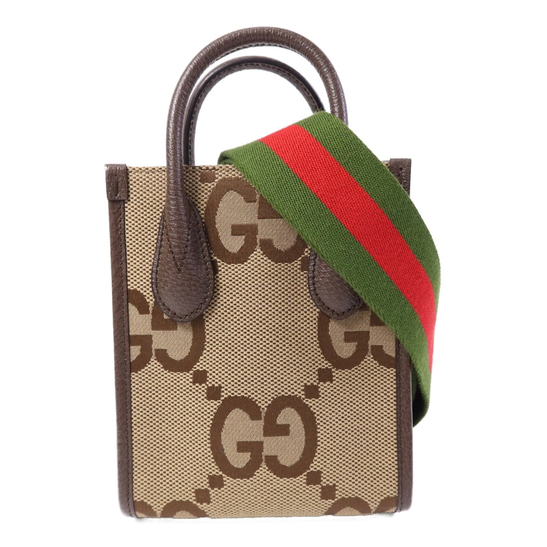 GUCCI 699406 Jumbo GG 2 Way Shoulder Bag Brown Canvas: GUCCI 699406 Jumbo GG 2 Way Shoulder Bag Brown Canvas GUCCI 2-way shoulder bag in Brown GG canvas with GHW Jumbo GG styling. It features a regular size profile, brown frame color, and comes with a sho