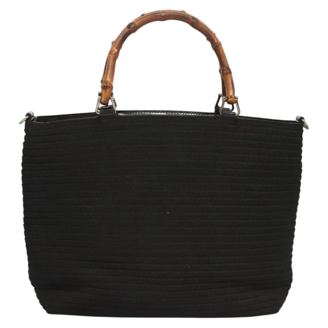 Gucci Bamboo black canvas tote bag with bamboo handles (1 of 18)