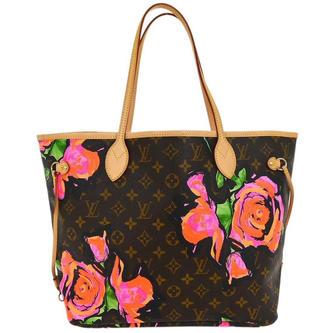 Louis Vuitton Neverfull MM Monogram Canvas Tote with Pink Lining M48613: Louis Vuitton Neverfull MM Monogram Canvas Tote with Pink Lining M48613 Louis Vuitton Neverfull MM shoulder tote bag in Monogram Rose canvas with leather double handles and a pink canvas lining. This 