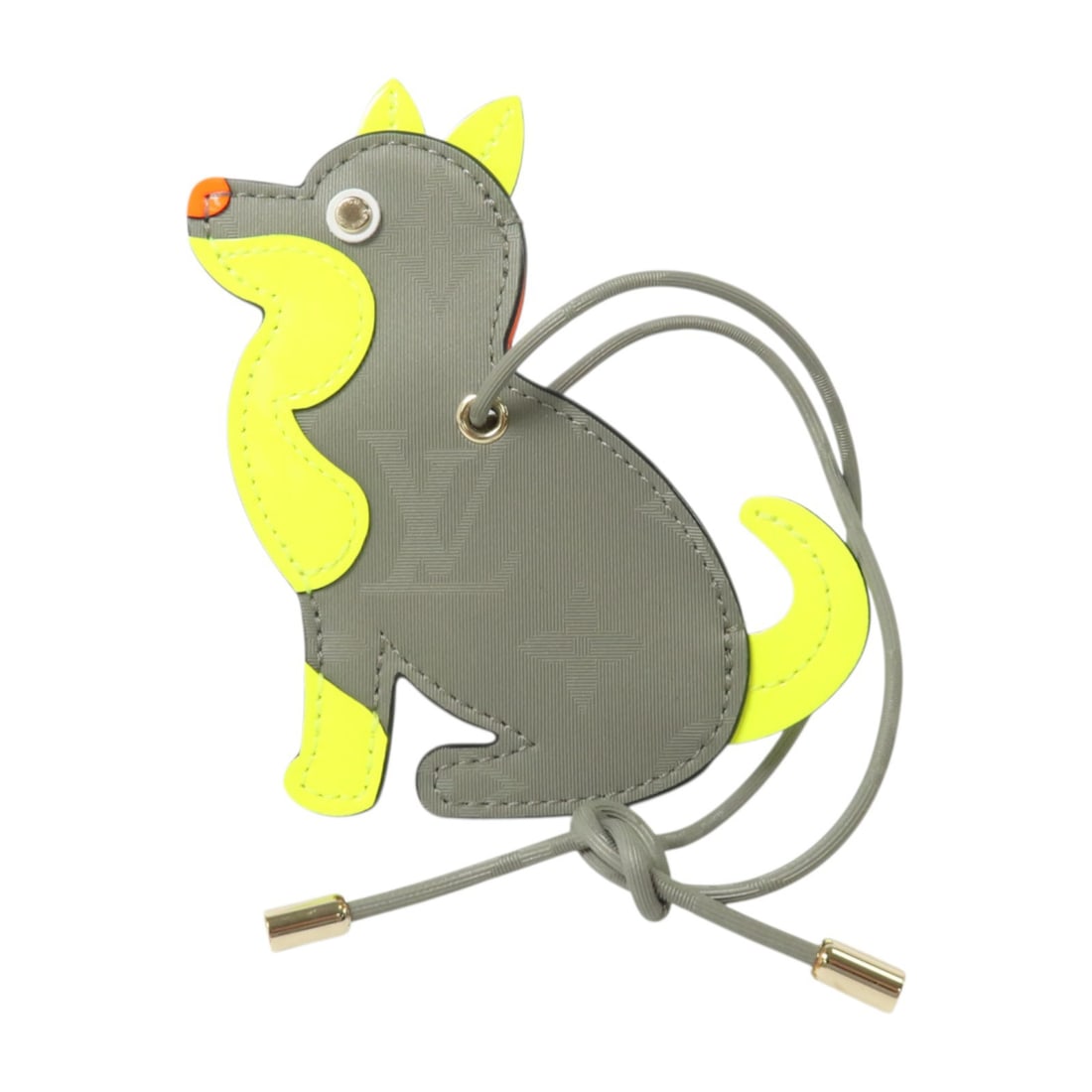 Louis Vuitton M63280 Porte Address Dog Charm Monogram Titanium Gray Yellow: Louis Vuitton M63280 Porte Address Dog Charm Monogram Titanium Gray Yellow Louis Vuitton LV Porte Address Dog Charm, model M63280, in Monogram, titanium, and canvas with a gray and yellow colorway. It