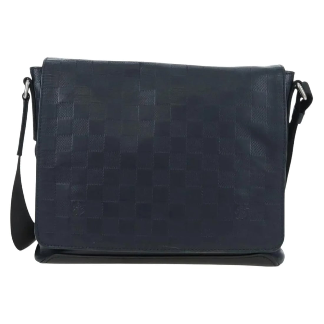 Louis Vuitton District Messenger Bag Damier Infini Black Leather: Louis Vuitton District Messenger Bag Damier Infini Black Leather Louis Vuitton District Messenger in Damier Infini leather, presented as a unisex bag in black. It measures 25 cm x 22 cm x 6 cm and was