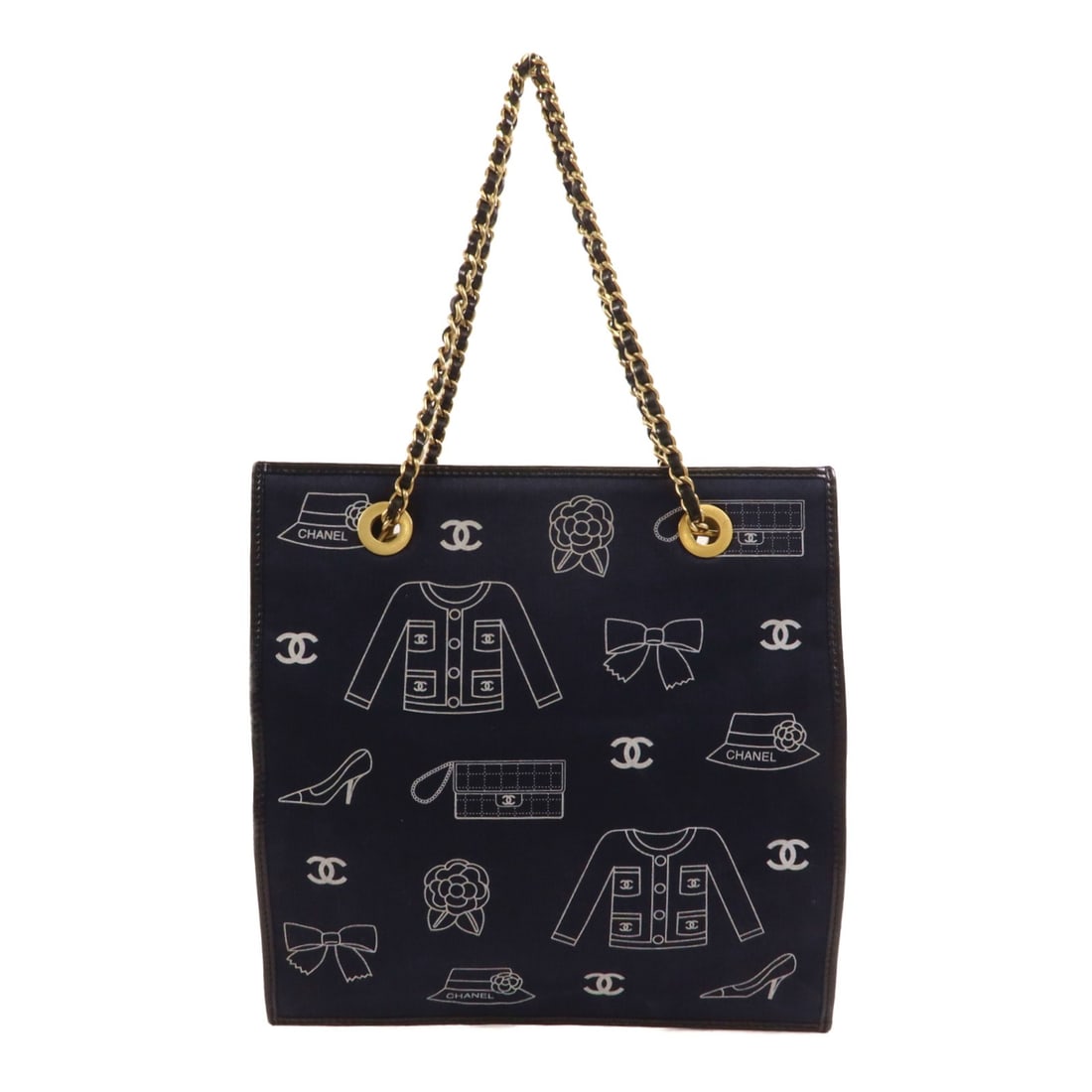 CHANEL CC Icon Canvas Handbag Navy Black Made in France: CHANEL CC Icon Canvas Handbag Navy Black Made in France CHANEL CC GHW Icon Hand Bag in navy and black canvas. This women's handbag is made in France and comes with a hologram sticker and date code 783