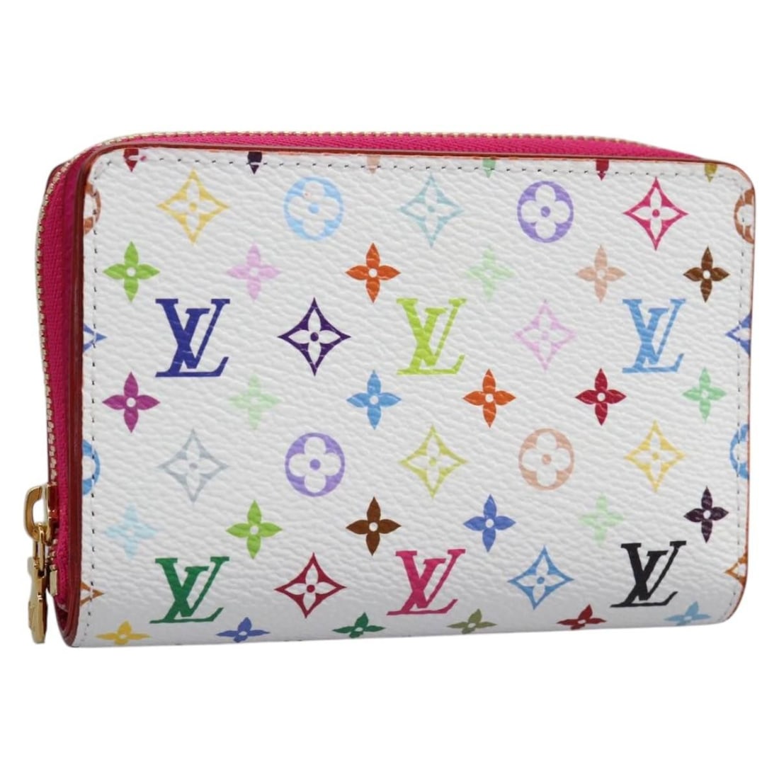 Louis Vuitton M14093 Portefeuille Lou Wallet White Monogram Multicolor Canvas: Louis Vuitton M14093 Portefeuille Lou Wallet White Monogram Multicolor Canvas Louis Vuitton Portefeuille Lou wallet in white Monogram Multicolor canvas. Made in Italy, this compact wallet measures app