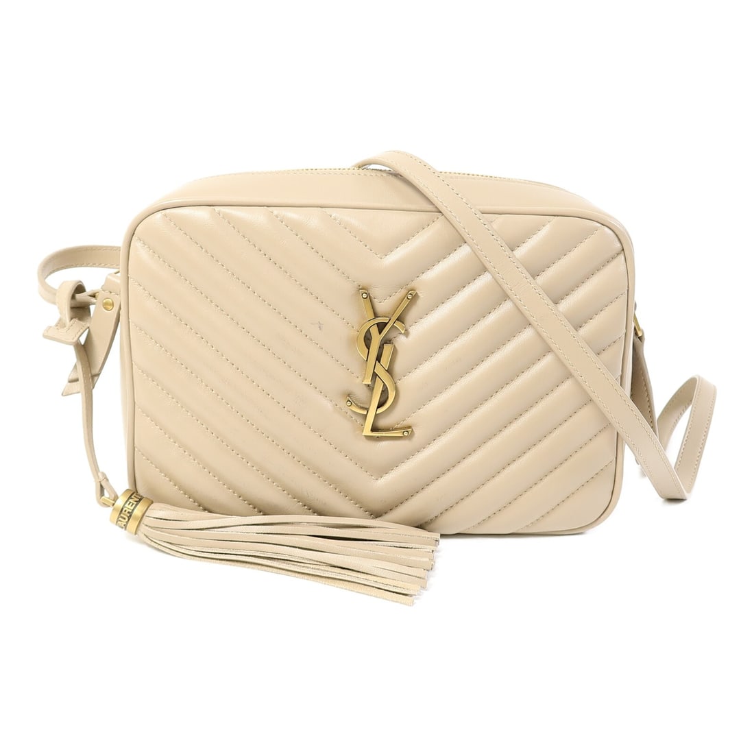 Saint Laurent Lou Monogram Camera Shoulder Bag Beige Calfskin (1 of 15)