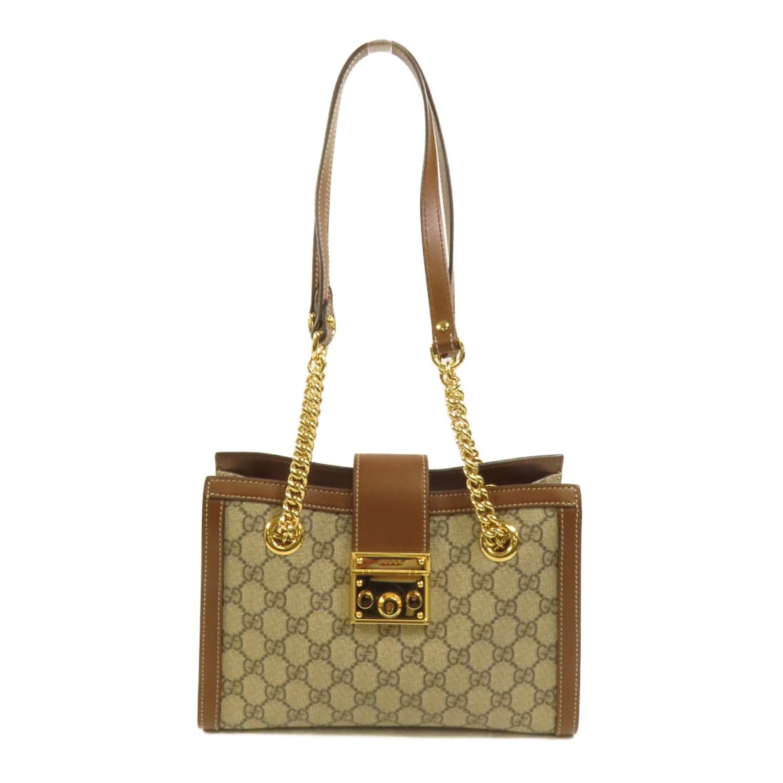 Gucci 498156 Padlock GG Small Shoulder Bag Brown Coated Canvas (1 of 14)