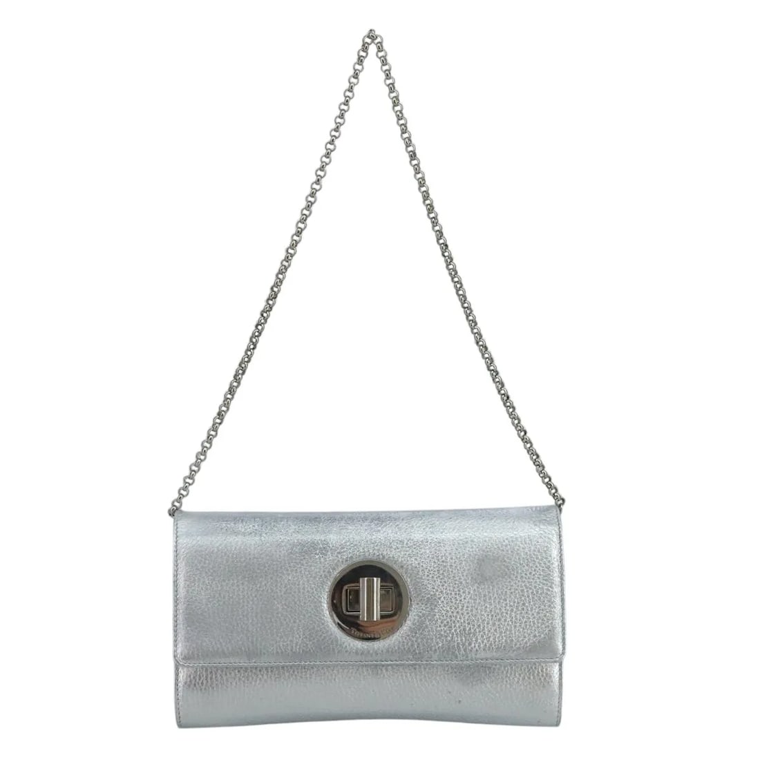 Tiffany & Co. Vintage Leather Shoulder Bag Silver Italy: Tiffany & Co. Vintage Leather Shoulder Bag Silver Italy Vintage Tiffany & Co. leather item in silver, made in Italy. It is described as a female model with good vintage condition and honest wear, show