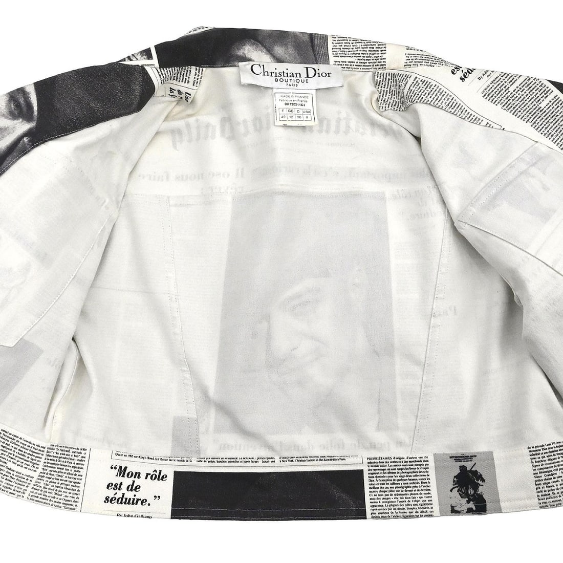 Dior White Mid Length Collared Jacket Size 40 - 7