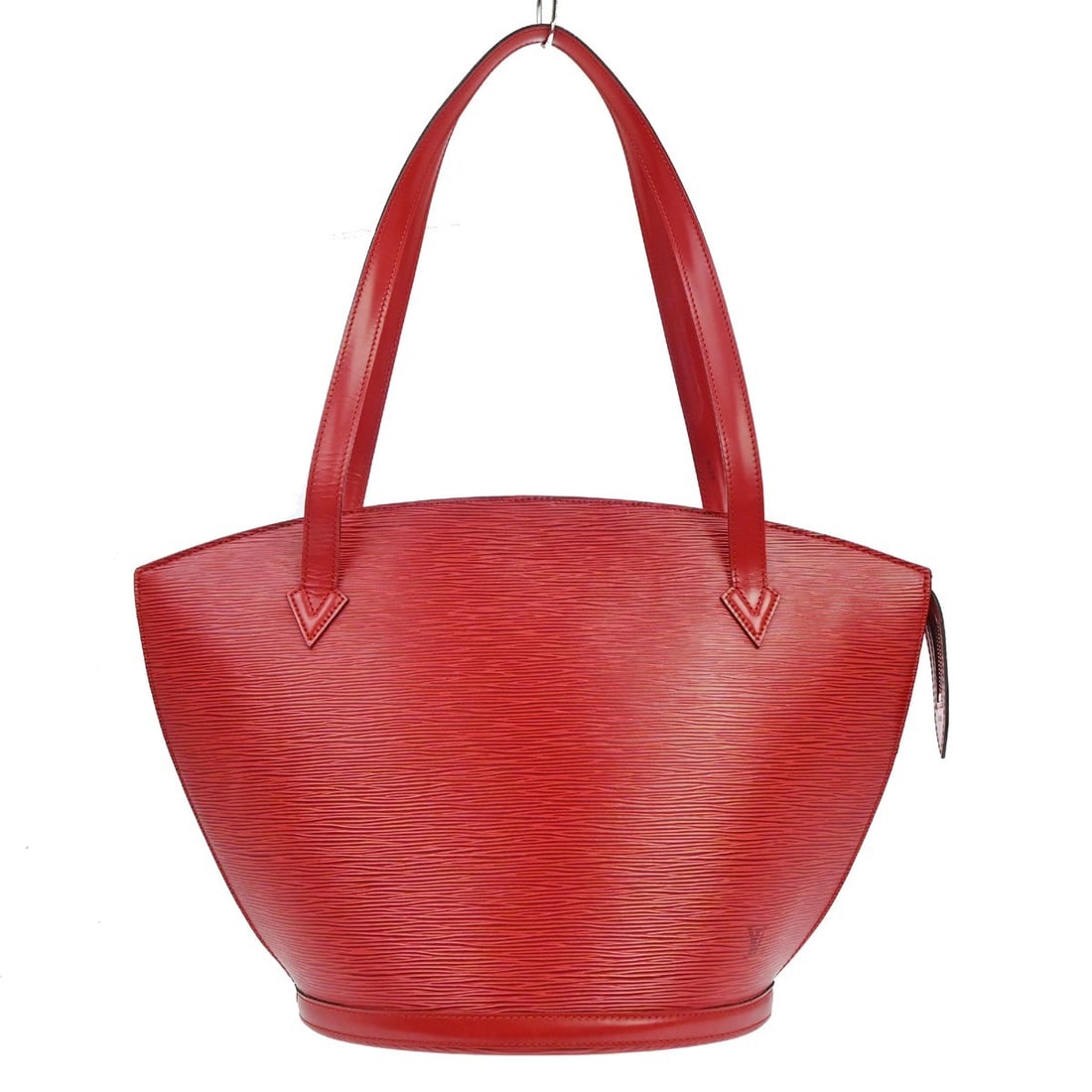 Louis Vuitton Saint Jacques Red Epi Leather Tote M52267: Louis Vuitton Saint Jacques Red Epi Leather Tote M52267 Vintage Louis Vuitton Saint Jacques Shopping tote in red Epi leather with double leather handles, a zip closure, microfiber lining, and one inte