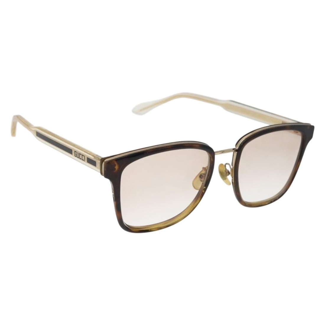 Gucci Beige Plastic Womens Sunglasses Made in Italy: Gucci Beige Plastic Womens Sunglasses Made in Italy Gucci women's sunglasses in beige plastic, made in Italy. The item is in excellent condition with slight surface rubbing and a loose left temple. No