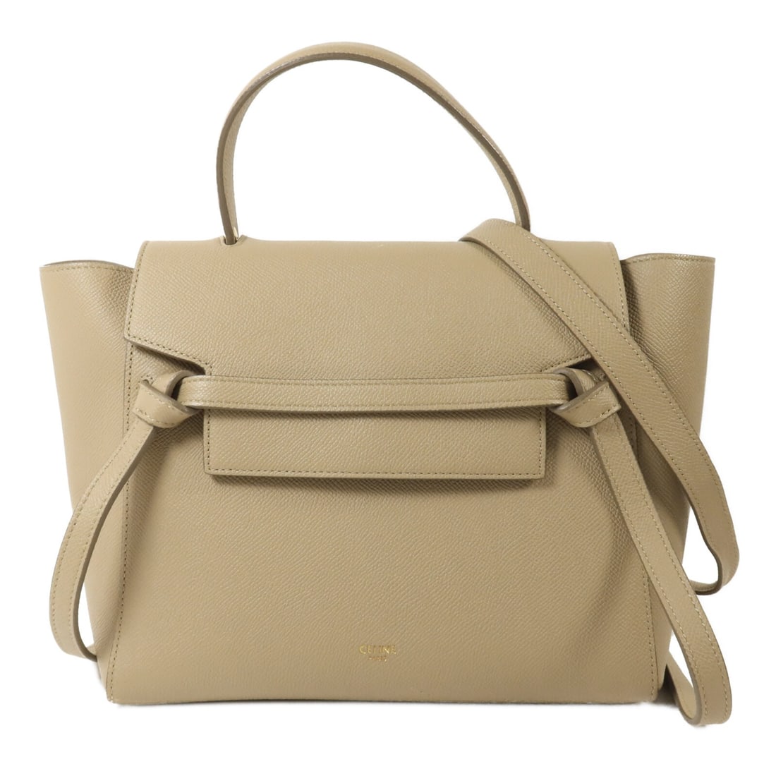CELINE Micro Belt Bag Beige Calfskin 2 Way Shoulder Handbag GHW (1 of 18)