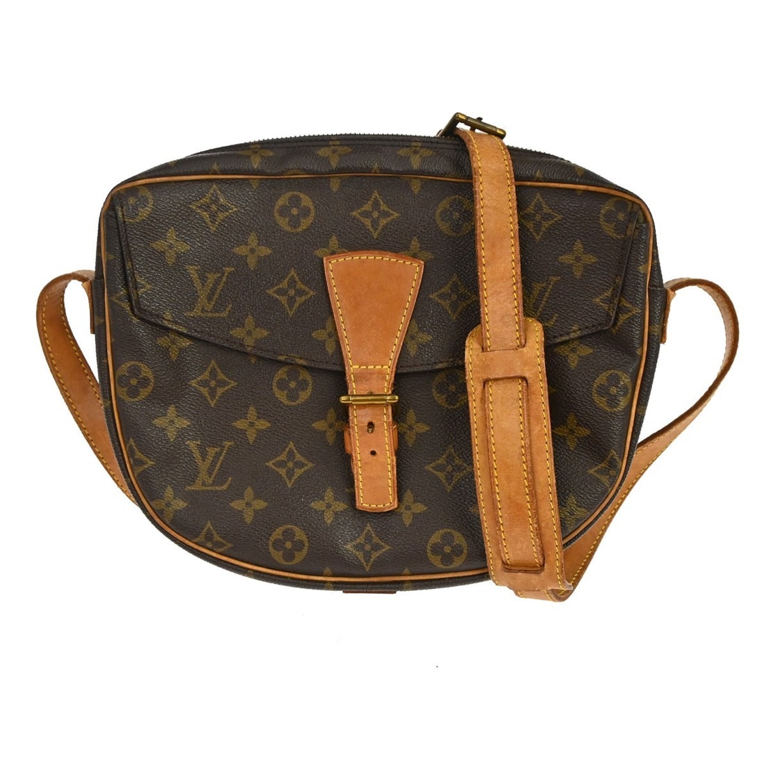 Louis Vuitton Jeune Fille GM Monogram Crossbody Bag M51225: Louis Vuitton Jeune Fille GM Monogram Crossbody Bag M51225 Vintage Louis Vuitton Jeune Fille GM crossbody shoulder bag in Monogram canvas and leather, made in France. It features a zipper closure, adj
