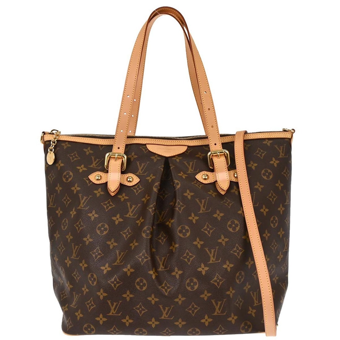Louis Vuitton Palermo GM Monogram Canvas Tote with Shoulder Strap M40146: Louis Vuitton Palermo GM Monogram Canvas Tote with Shoulder Strap M40146 Vintage Louis Vuitton Palermo GM 2-way tote bag in brown Monogram canvas with leather trim and a zip closure. This large women'
