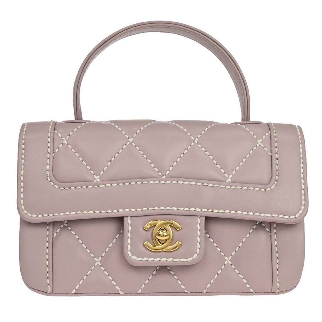 CHANEL Wild Stitch Small Purple Calfskin Top Handle Bag (1 of 16)