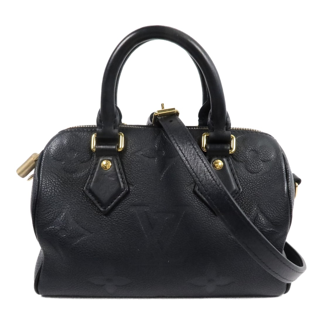 Louis Vuitton Speedy Bandouliere 20 M58953 Monogram Empreinte Handbag: Louis Vuitton Speedy Bandouliere 20 M58953 Monogram Empreinte Handbag Louis Vuitton Speedy Bandouliere 20 2 Way bag, model M58953, in Black x Black x Black. It is crafted from Monogram Empreinte and l