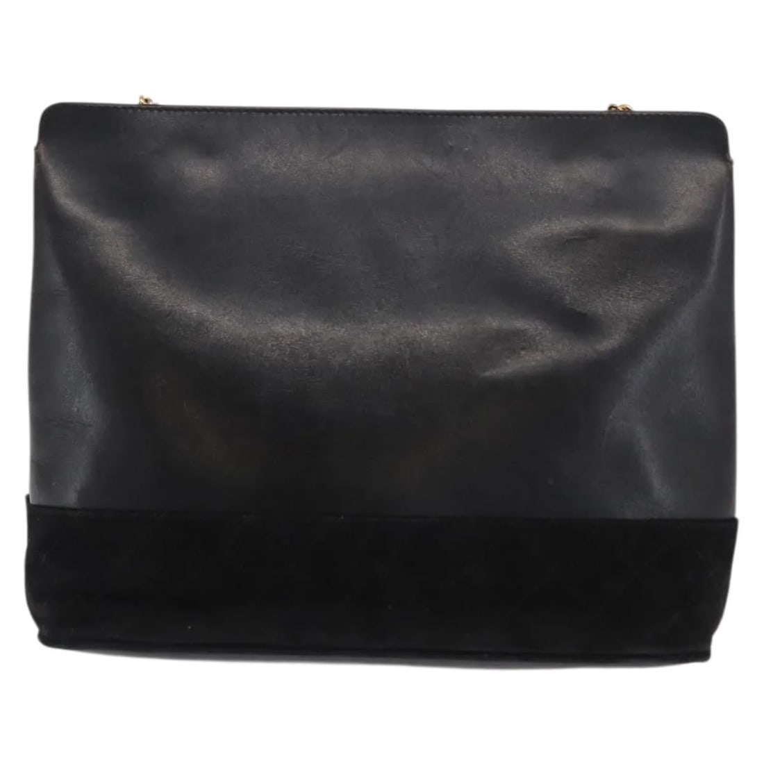 Salvatore Ferragamo Vintage Chain Shoulder Bag Black Leather: Salvatore Ferragamo Vintage Chain Shoulder Bag Black Leather Vintage Salvatore Ferragamo female bag in black leather, made in Italy. The item is in good, worn condition with noted exterior, hardware, 