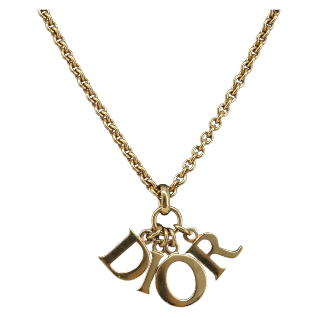 Christian Dior Gold Tone Metal Necklace 46cm: Christian Dior Gold Tone Metal Necklace 46cm Gold-tone Christian Dior necklace made of metal, presented in very good AB condition with slight surface scratches. The total length is approximately 46 cm