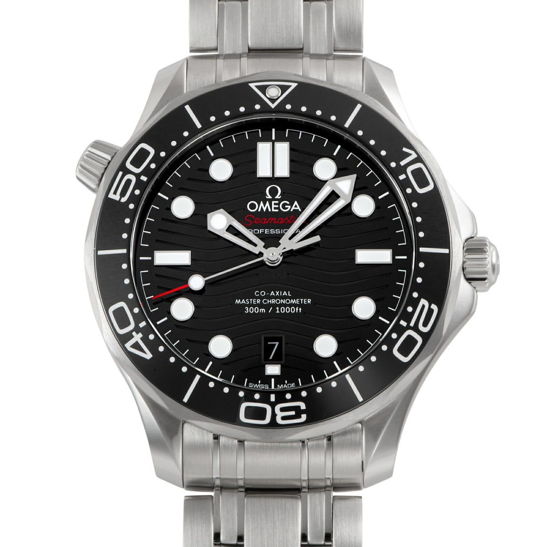 OMEGA 210.30.42.20.01.001 Seamaster Diver 300M 42mm black dial watch: OMEGA 210.30.42.20.01.001 Seamaster Diver 300M 42mm black dial watch Omega Seamaster Diver 300M men's wristwatch, model 210.30.42.20.01.001, in pre-owned condition. This 42mm model features a black ce
