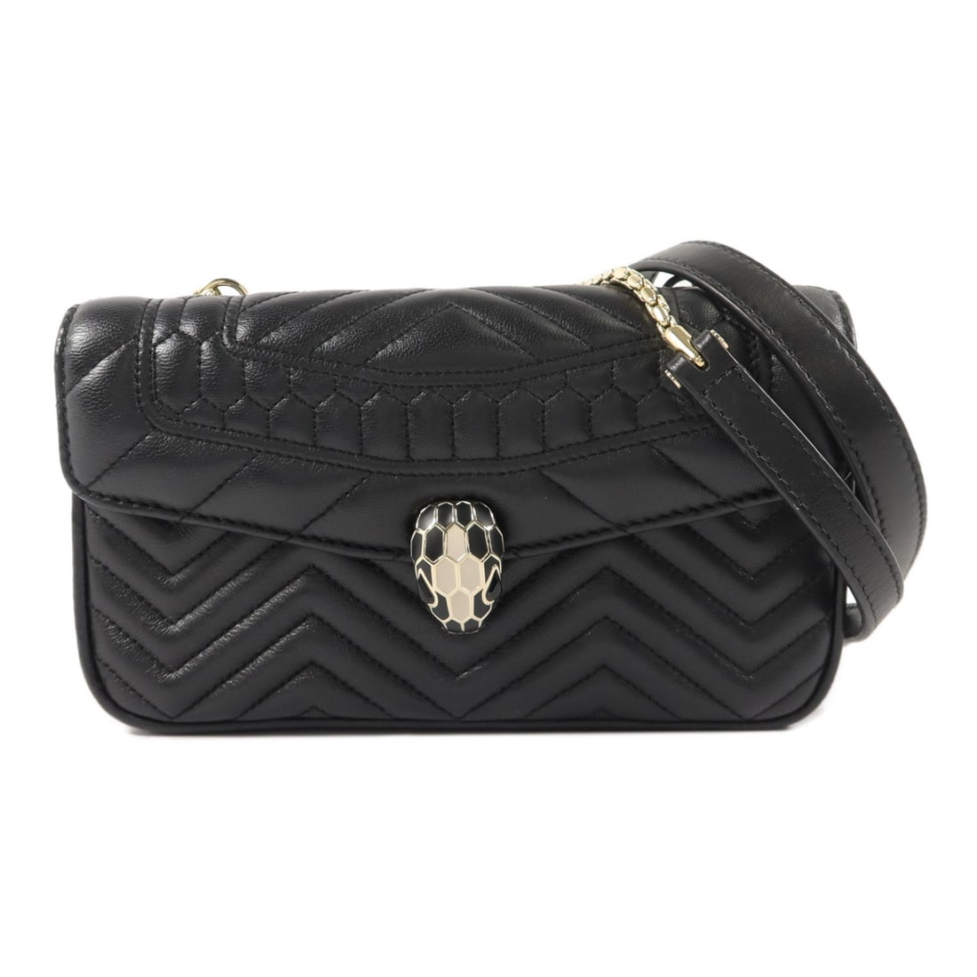 BVLGARI Serpenti Forever Black Calfskin Shoulder or Waist Bag (1 of 18)