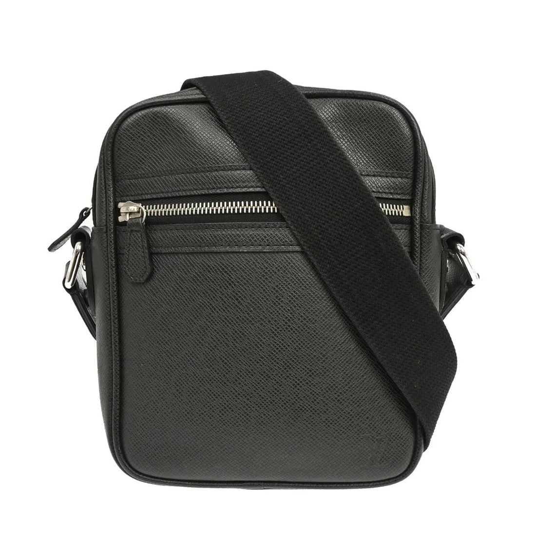 Louis Vuitton Dimitri black leather crossbody bag: Louis Vuitton Dimitri black leather crossbody bag Louis Vuitton Dimitri Messenger bag in black leather with a unisex design. This piece is in good overall condition, showing scuffs and scratches to th