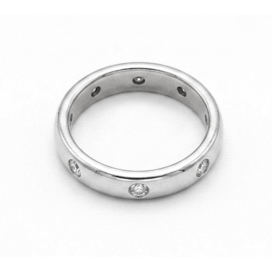 Tiffany & Co. Etoile platinum diamond band ring size 6: Tiffany & Co. Etoile platinum diamond band ring size 6 Tiffany & Co. Etoile diamond band ring crafted in Platinum 950 with 10 round brilliant cut natural diamonds. This engraved, stackable band is pre