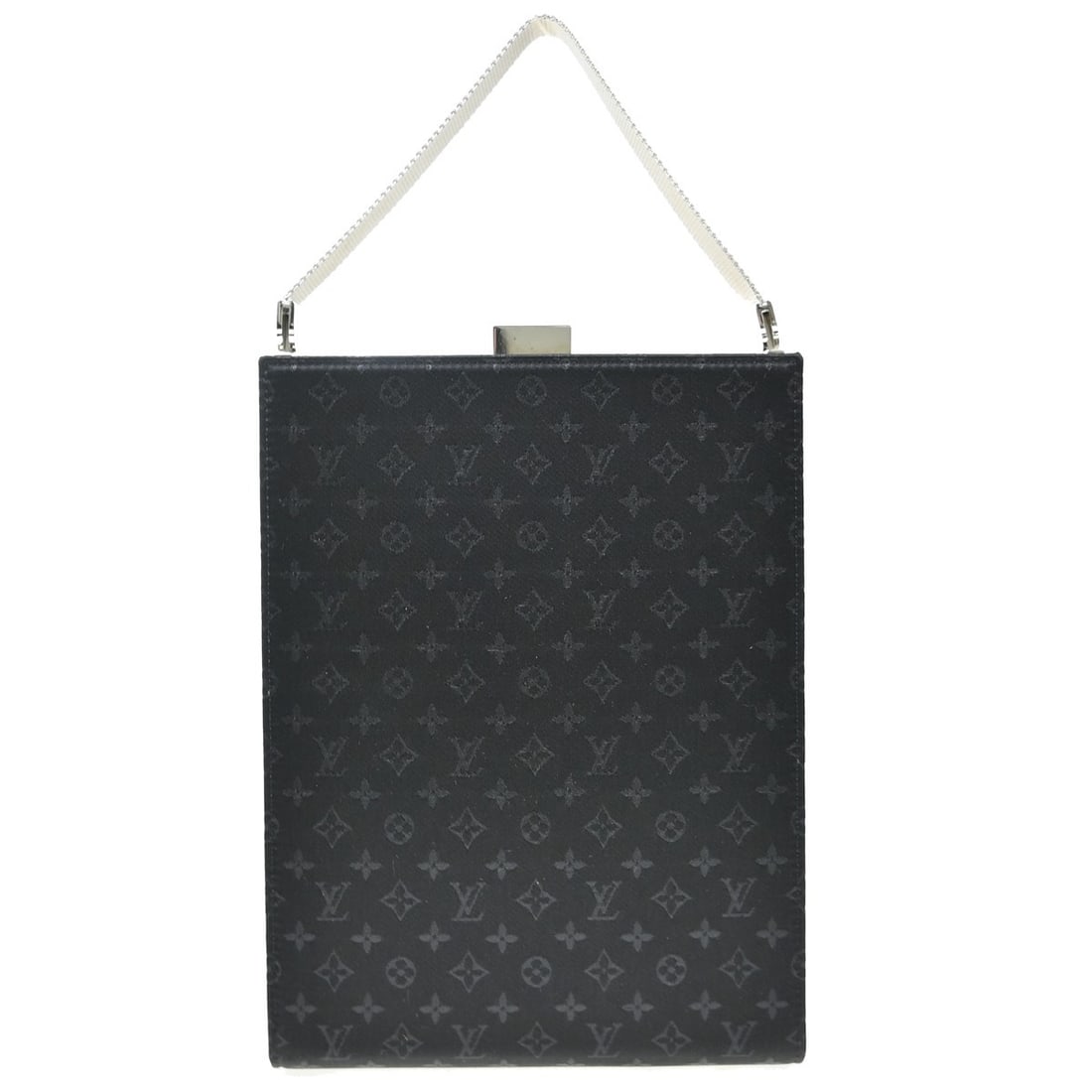 Louis Vuitton Ange GM Monogram Top Handle Bag Black M92100: Louis Vuitton Ange GM Monogram Top Handle Bag Black M92100 Vintage Louis Vuitton Ange GM top handle handbag in black monogram canvas with black Alcantara lining. This compact bag features a hook-and-l